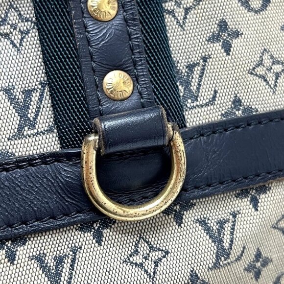 LOUIS VUITTON Josephine GM Hand Bag Monogram Mini Canvas Navy - Picture 11 of 16